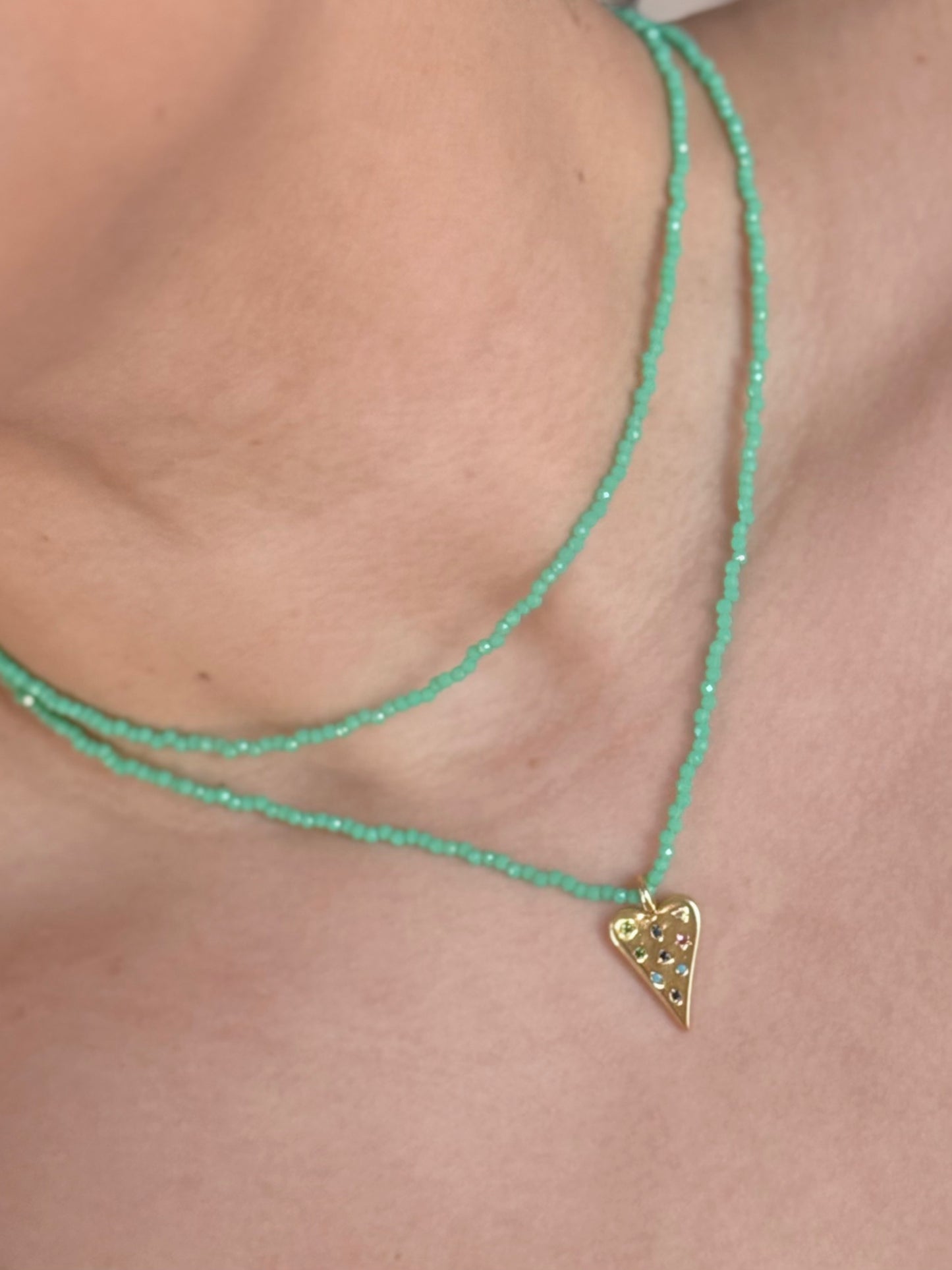 Multi-Gem Heart Necklace