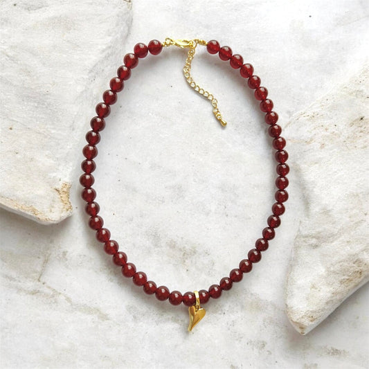 Carnelian Heart Necklace